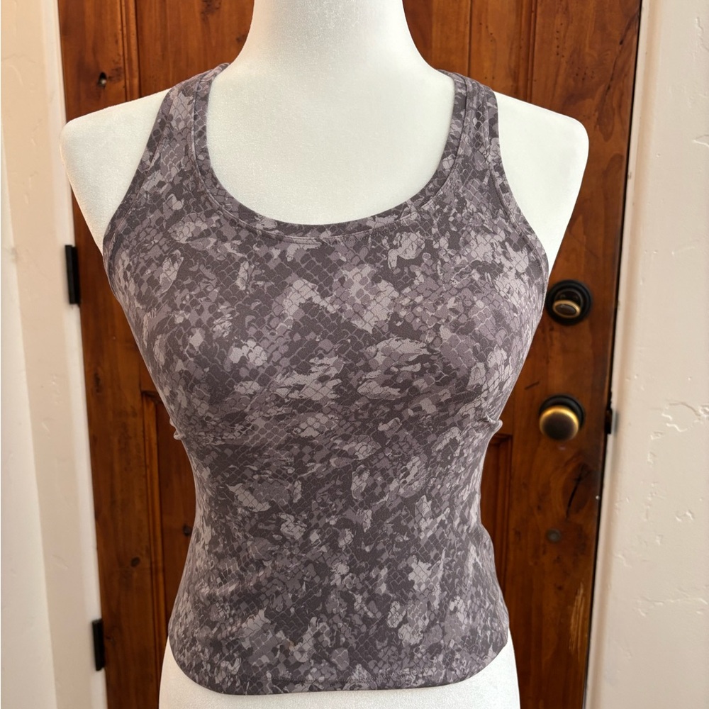 Lululemon Athletica Gray purple pattern Fitted Sleeveless Tank Top